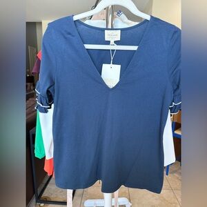 Sezane Luis T-shirt Marine / Ecru - Size XS